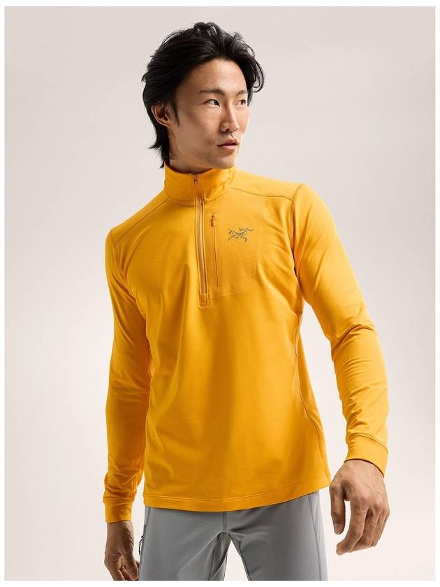 Men's Low LT Zip Neck Long Sleeve T-Shirt Yellow - ARC'TERYX - BALAAN 3