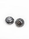 earrings metal resin diamante silver black crystal - CHANEL - BALAAN 6