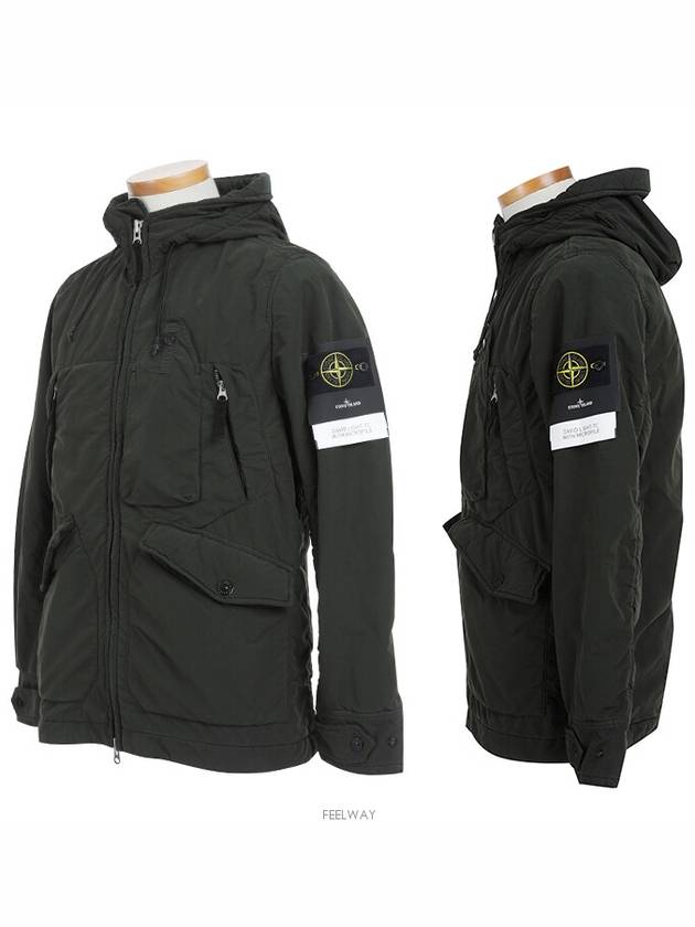 David Light TC Mircropile Hooded Jacket Dark Green - STONE ISLAND - BALAAN 3