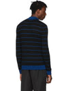 Black and Blue Striped HighNeck Slim Sweater - ACNE STUDIOS - BALAAN 4