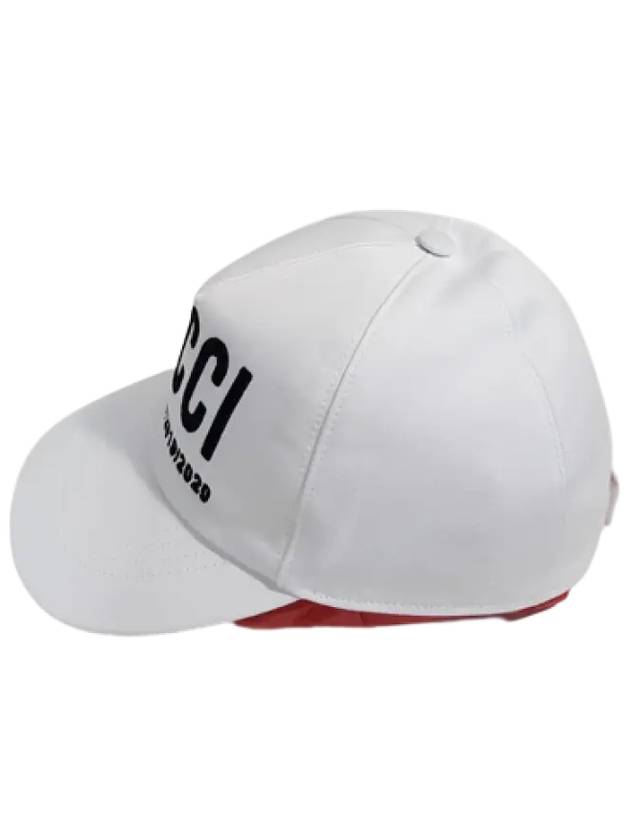 Embroidered Logo Ball Cap White - GUCCI - BALAAN 4