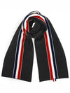 Men's Three Stripes Wool Muffler Black - THOM BROWNE - BALAAN.