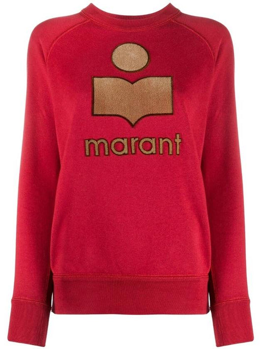 Women's Big Logo Print Sweatshirt Red - ISABEL MARANT - BALAAN.
