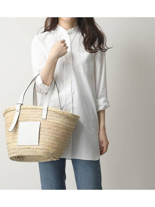 Medium Basket Raffia Tote Bag Natural White - LOEWE - BALAAN 2