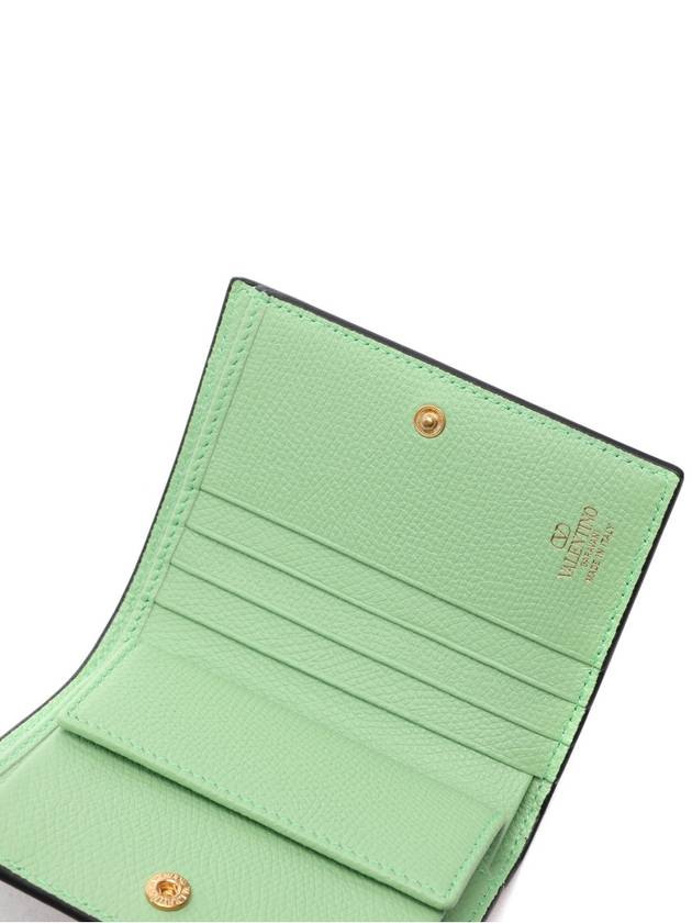 V gold logo bifold wallet green - VALENTINO - BALAAN 7