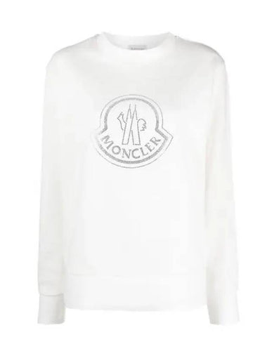 Crystal Logo Sweatshirt Women White 195521 - MONCLER - BALAAN 1