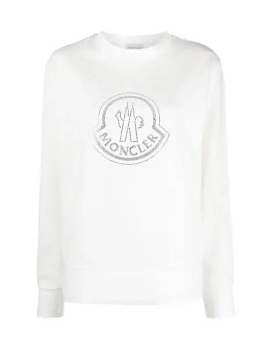 Crystal Logo Sweatshirt Women White 195521 - MONCLER - BALAAN 1