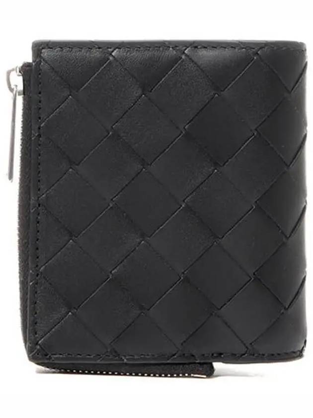 Intrecciato Bifold Calfskin Half Wallet Black - BOTTEGA VENETA - BALAAN 4