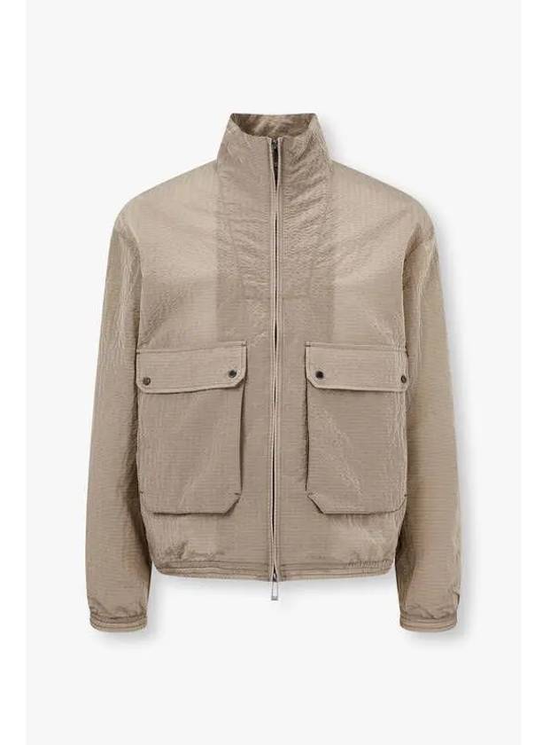 Men s two way zipper seersucker jumper light brown - EMPORIO ARMANI - BALAAN 1