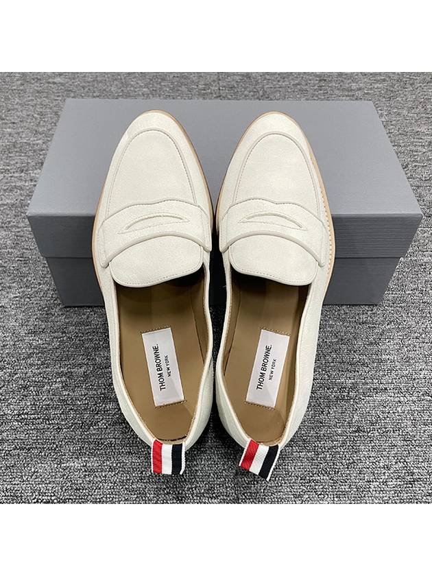 Varsity Suede Penny Loafers Natural - THOM BROWNE - BALAAN 7