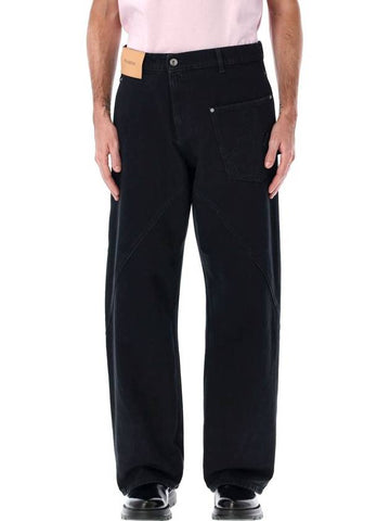 JW Anderson Cotton Twisted Workwear Denim Pants - JW ANDERSON - BALAAN 1