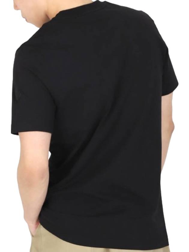 Slimfit Cotton Jersey Short Sleeve T-shirt Black - STONE ISLAND - BALAAN 4