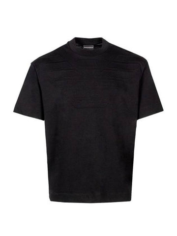 Heavy Jersey Logo Short Sleeve T-Shirt Black - EMPORIO ARMANI - BALAAN 1