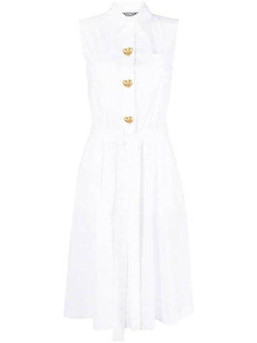 Midi Dress A0461 0431 0001 White - MOSCHINO - BALAAN 1