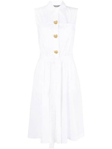 Midi Dress A0461 0431 0001 White - MOSCHINO - BALAAN 1