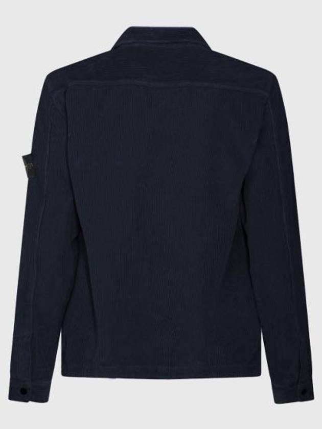 Organic Cotton Corduroy Zip-Up Jacket Navy - STONE ISLAND - BALAAN 3