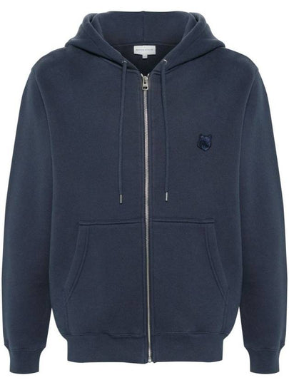 Bold Fox Head Patch Cotton Zip-Up Hoodie Ink Blue - MAISON KITSUNE - BALAAN 2