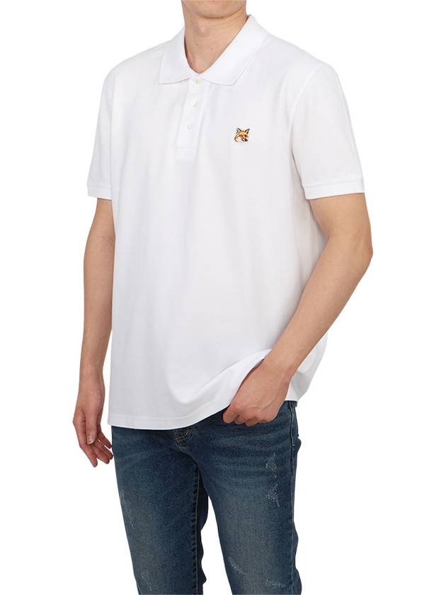 Fox Head Patch Cotton Polo Shirt White - MAISON KITSUNE - BALAAN 7