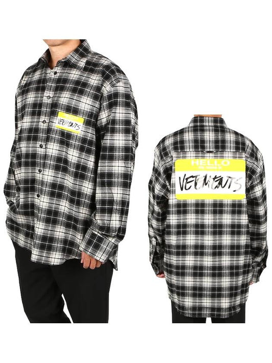 logo patch flannel check long sleeve shirt - VETEMENTS - BALAAN 2