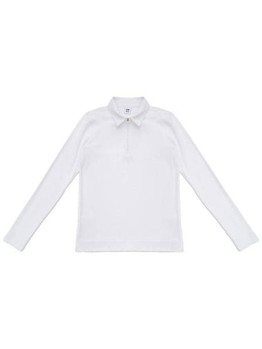 Cool ribbed collar long sleeve t-shirtwhite - BUTTONPLAY - BALAAN 1