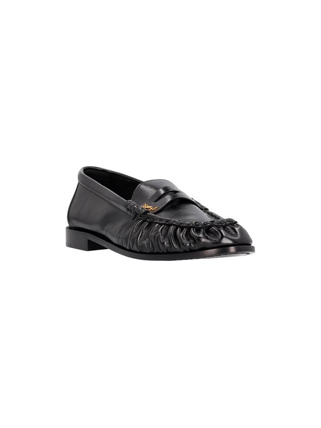 Le Signature Cassandre Logo Plaque Lamb Skin Loafer Black - SAINT LAURENT - BALAAN 3