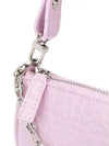 Mini Rachel Crocker Embossed Leather Shoulder Bag Pink - BY FAR - BALAAN 9