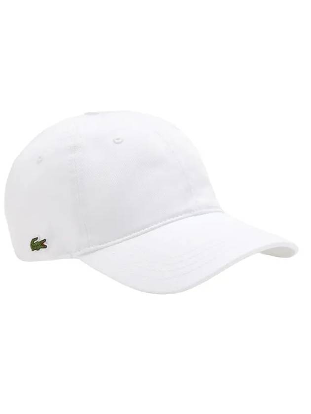 Logo Patch Cotton Twill Ball Cap White - LACOSTE - BALAAN 1