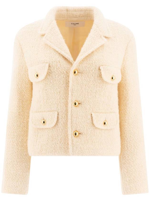 Chasseur Mohair Wool Tweed Jacket Vanilla - CELINE - BALAAN 1