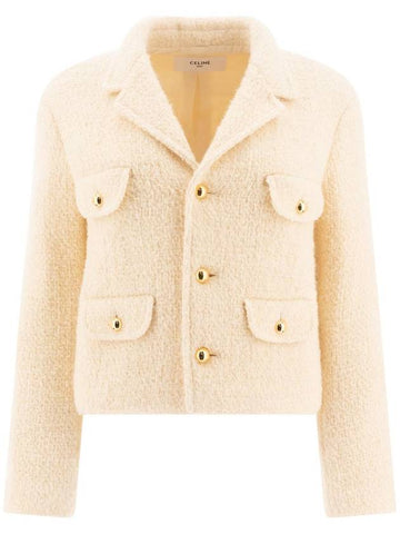 Chasseur Mohair Wool Tweed Jacket Vanilla - CELINE - BALAAN 1