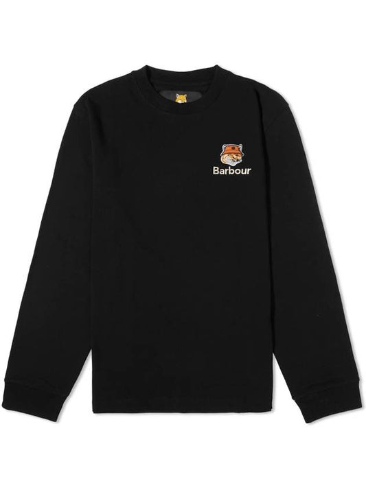 Fox Head Patch Crew Neck Long Sleeve T-Shirt Black - BARBOUR - BALAAN 1