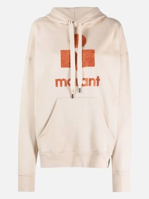 Mansel Logo Print Hoodie Beige - ISABEL MARANT - BALAAN 4