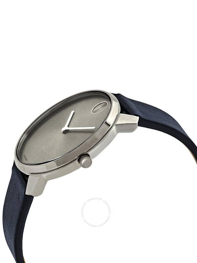 Movado Bold Quartz Grey Dial Blue Leather Men's Watch 3600586 - MOVADO - BALAAN 2