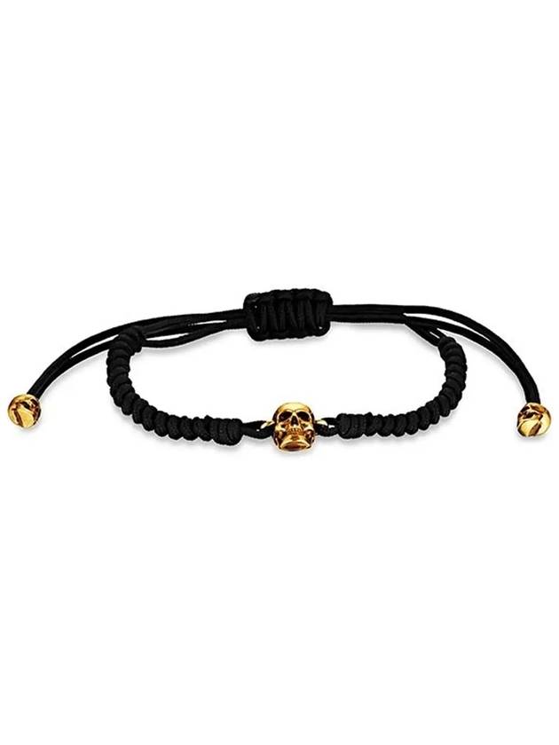 Gold Skull Bracelet Black - ALEXANDER MCQUEEN - BALAAN 4