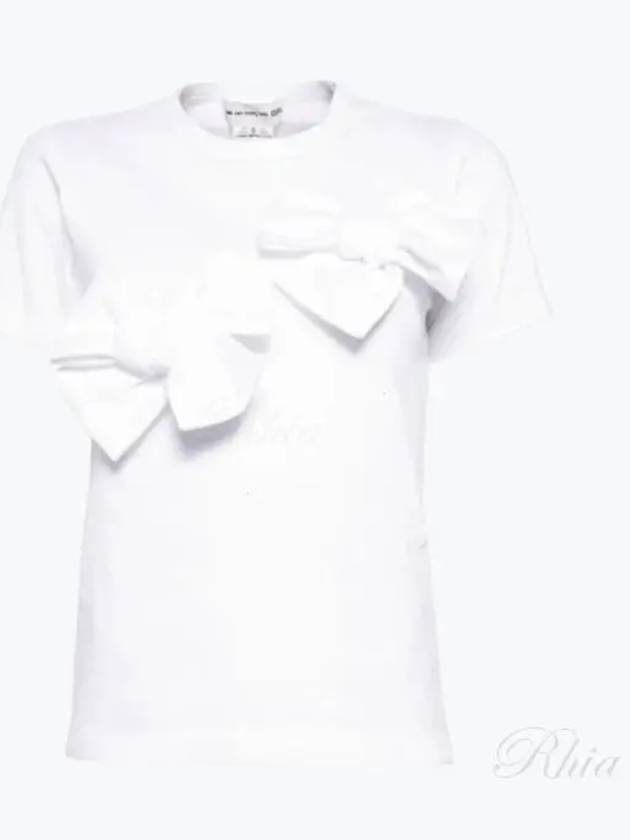 Ribbon Cotton Short Sleeve T-Shirt White - COMME DES GARCONS - BALAAN 2