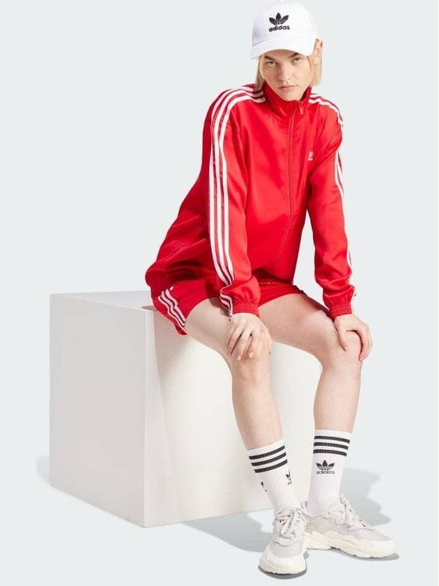 Oversized Track Top Jacket IP0700 Red WOMENS JP L XL - ADIDAS - BALAAN 3