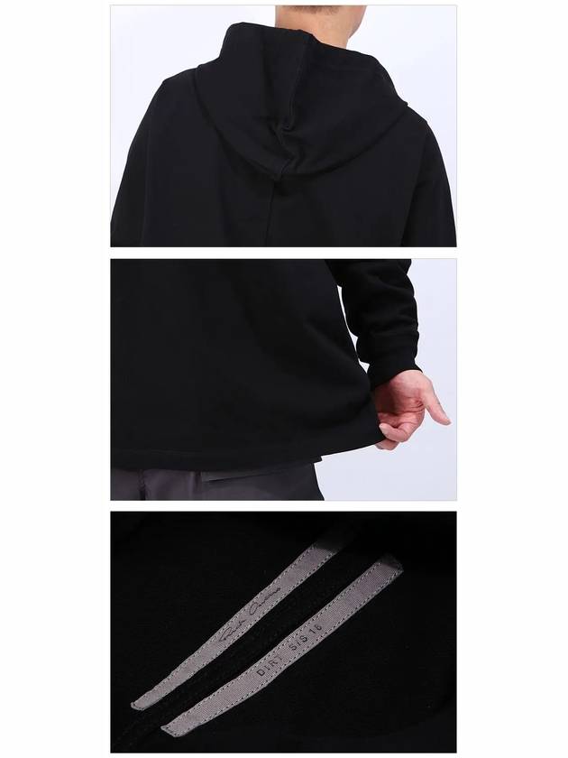 V-neck Long Fit Cotton Hoodie Black - RICK OWENS - BALAAN 6