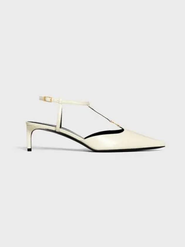 Kitten Triomphe T Bar Strap Pumps Lambskin Milk - CELINE - BALAAN 1