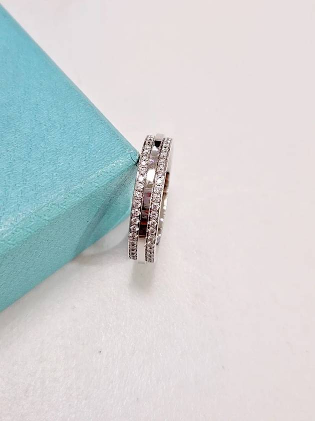 18k White Gold Diamond Ring Narrow Pave No 57 36822147 - TIFFANY & CO. - BALAAN 3