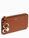 Alphabet Half Zipper Leather Card Wallet Brown - CHLOE - BALAAN 2