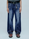 Navajo pattern cut off denim pants indigo blue - KND - BALAAN 1