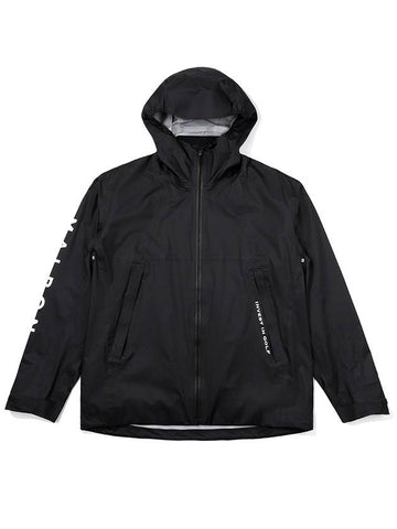 3Layer Hoodie Rain Jacket BLACK MAN - MALBON GOLF - BALAAN 1