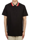 Logo Stripe Short Sleeve Polo Shirt Black - BURBERRY - BALAAN 2