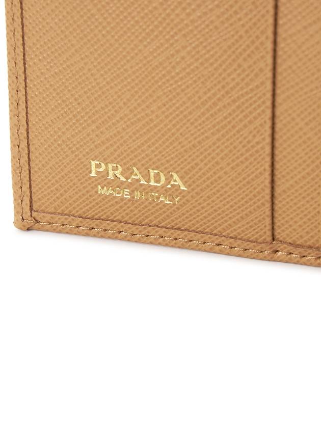 Gold Hardware Triangle Logo Saffiano Half Wallet Natural - PRADA - BALAAN 6