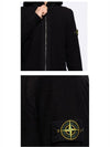 Compass Badge Cotton Zip-up Hoodie Black - STONE ISLAND - BALAAN 6