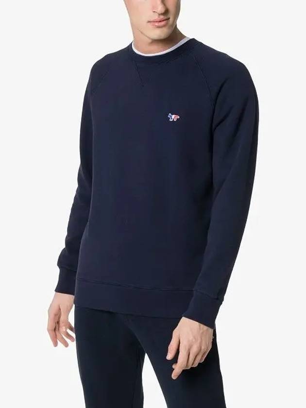 Tricolor Fox Patch Sweatshirt Navy - MAISON KITSUNE - BALAAN 4