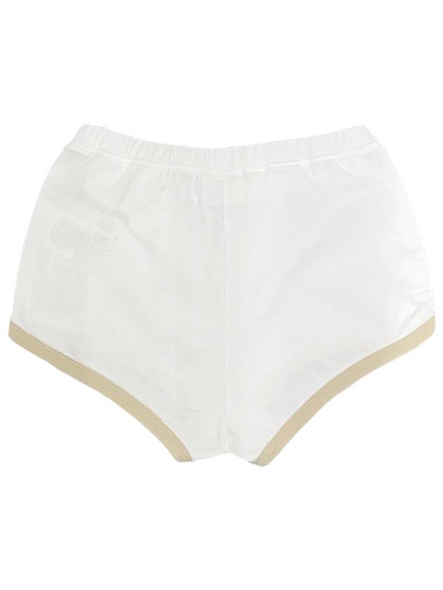 Logo Contrast Mini Shorts Shorts White Oatmeal 124JSH037JS0070 B086 - COURREGES - BALAAN 3