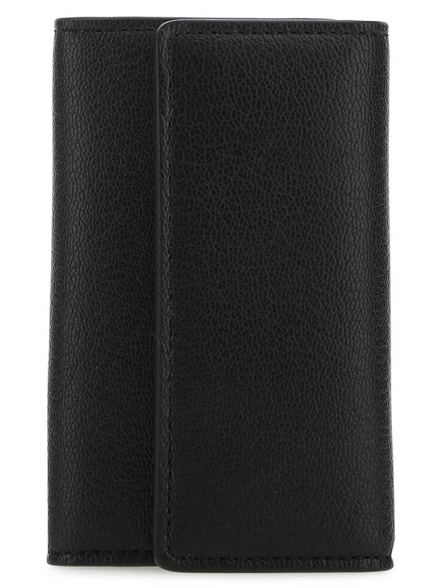 Postitch Logo Leather Key Holder Wallet Black - MAISON MARGIELA - BALAAN 1