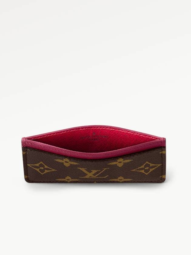 Monogram Card Wallet Fuchsia Brown - LOUIS VUITTON - BALAAN.