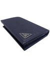 Women s 2MC122 Navy Saffiano Triangular Logo Card Wallet - PRADA - BALAAN 4