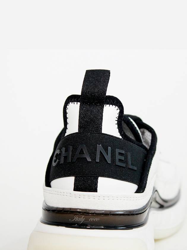 Logo Mixed Fibers Suede Low Top Sneakers White - CHANEL - BALAAN 9